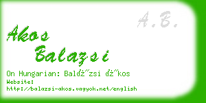 akos balazsi business card